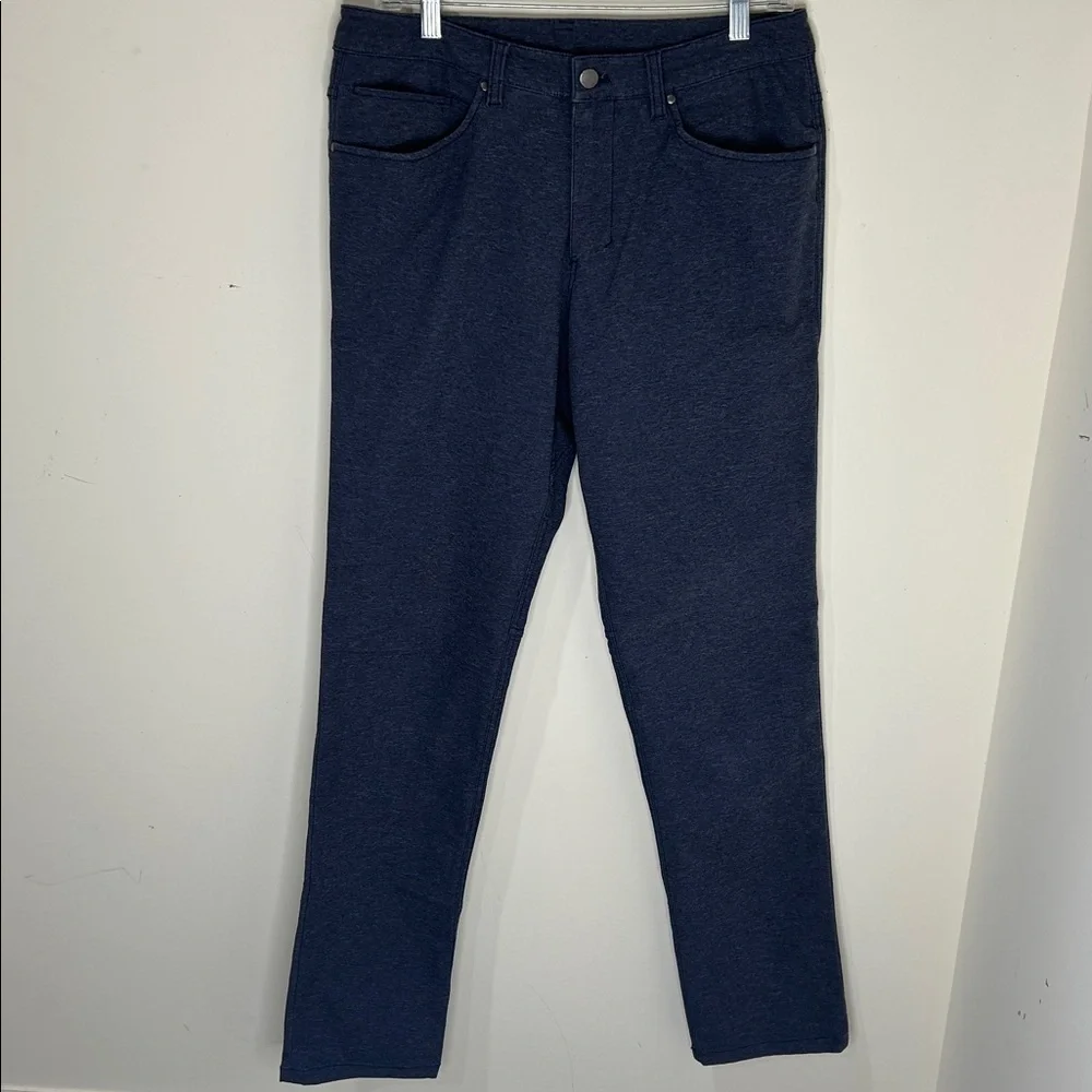 Lululemon ABC Pant Classic *Tech Canvas 34" Heathered Deep Navy Size 31 - Picture 16 of 16